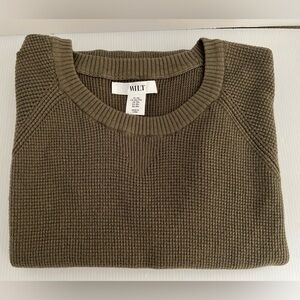 Wilt Cashmere Blend COTTON  LS Crewneck Full Fashion Knit Med Weight Sweater